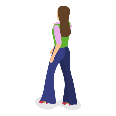 Girl wearing old fashion clothes  Illustration