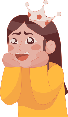 Girl wearing party crown  Illustration