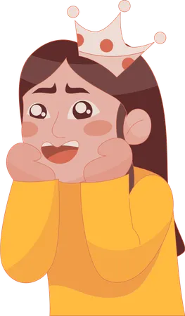 Girl wearing party crown  Illustration