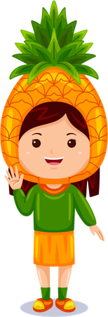 Girl wearing pineapple costume  Illustration