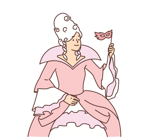 Girl wearing princess costume  Illustration