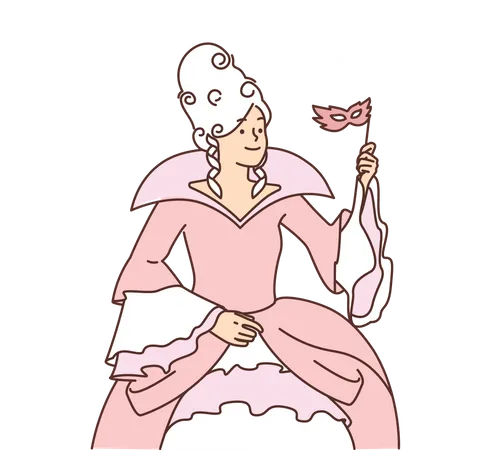Girl wearing princess costume  Illustration