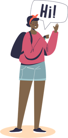 Girl wearing smart watch  Illustration