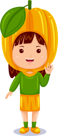 Girl wearing star fruit costume  Illustration