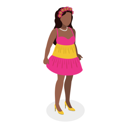 Girl wearing summer dress  Illustration