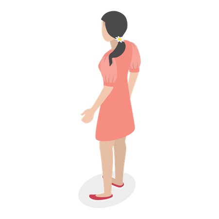 Girl wearing summer dress  Illustration