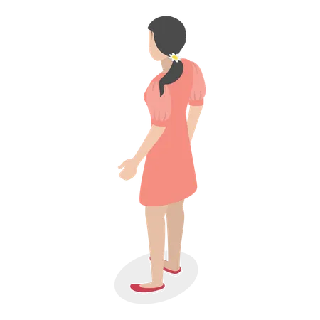 Girl wearing summer dress  Illustration