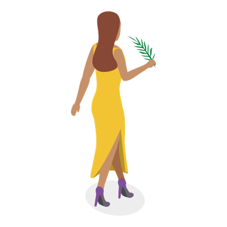 Girl wearing summer dress  Illustration