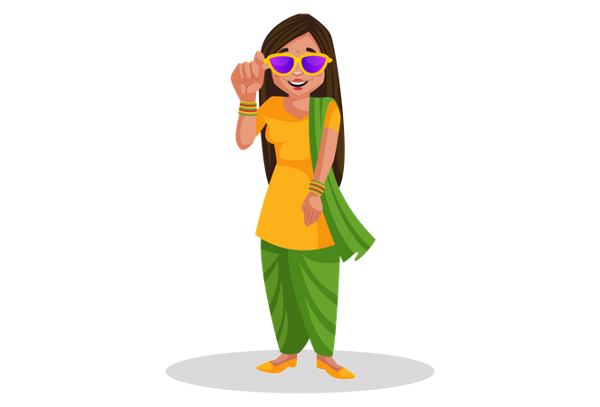 Girl wearing sunglasses Illustration