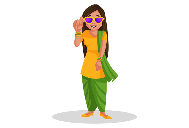 Girl wearing sunglasses  Illustration