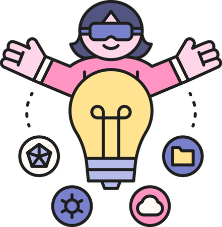 Girl wearing vr glasses  Illustration