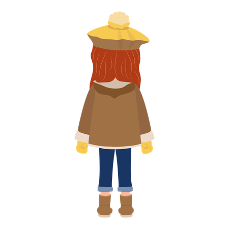 Girl Wearing Winter Clothes  Illustration