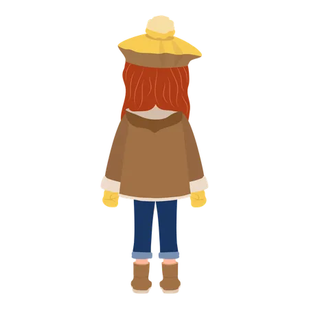 Girl Wearing Winter Clothes  Illustration