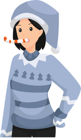 Girl wearing winter clothes  Illustration