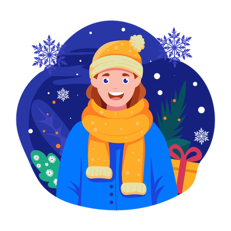 Girl wearing winter clothes  Illustration