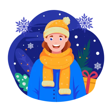 Girl wearing winter clothes  Illustration