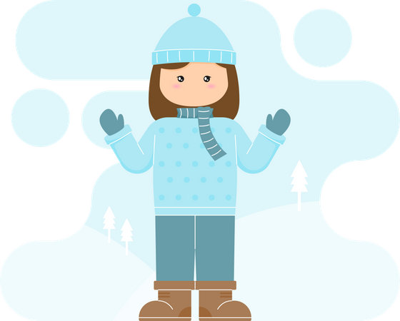 Girl wearing winter clothes  Illustration