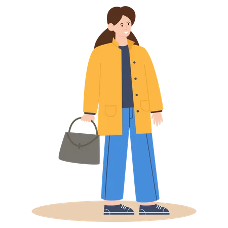 Girl wearing Winter Outfit Illustration