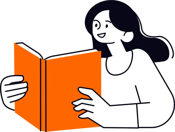Girl With A Book  Illustration