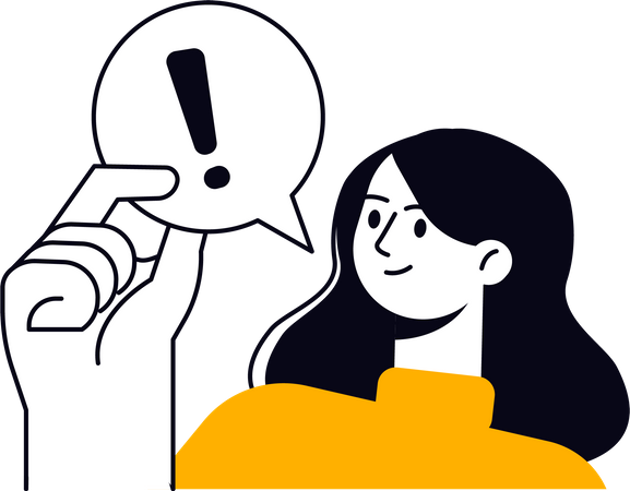 Girl with alert chat  Illustration