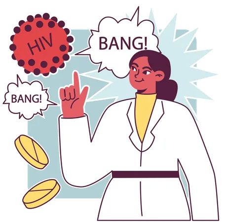 Girl with Antiretroviral therapy  Illustration