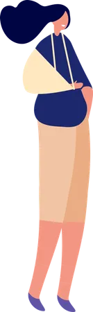 Girl with arm fracture  Illustration