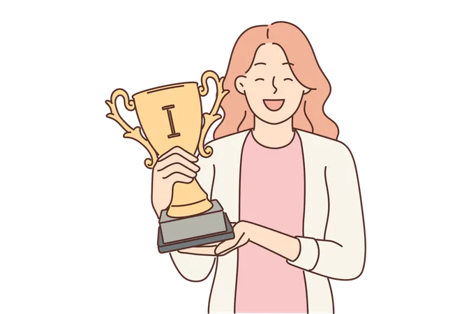Girl with award  Illustration