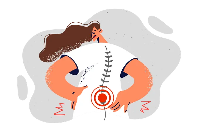 Girl with back pain  Illustration