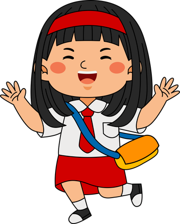 Girl with backpack  Illustration