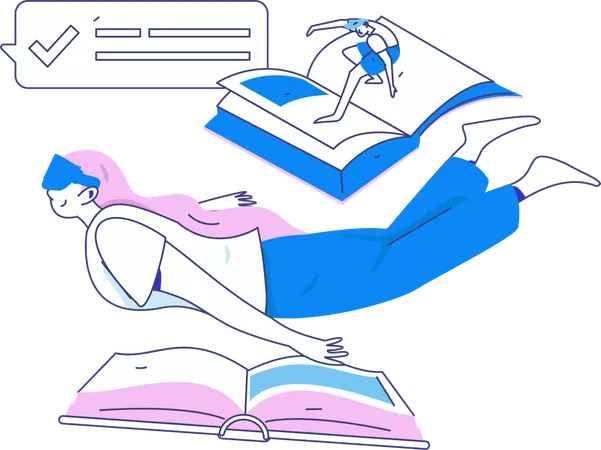 Girl with book  Illustration