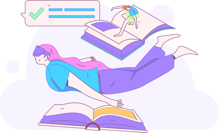 Girl with book  Illustration