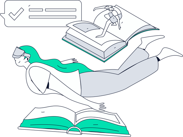 Girl with book  Illustration