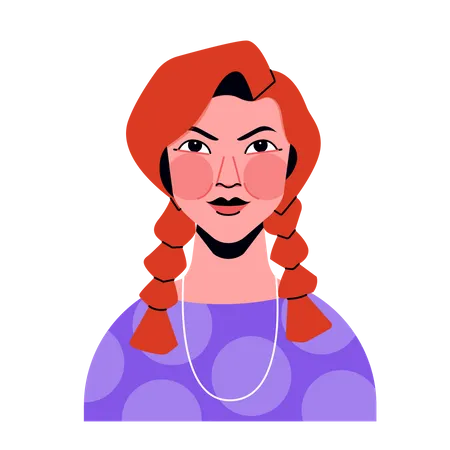 Girl with braided hairs  Illustration