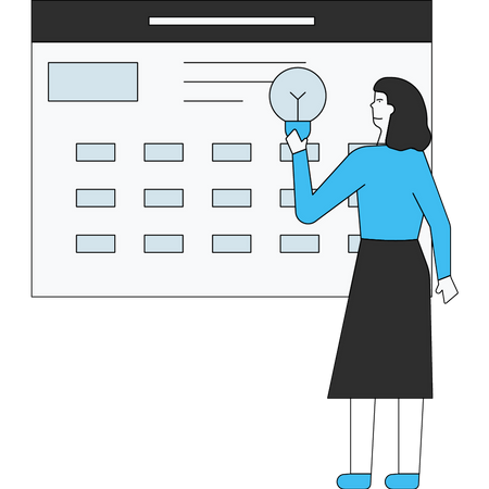 Girl with business schedule Illustration