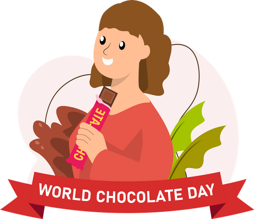 Girl with chocolate  Illustration