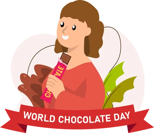 Girl with chocolate  Illustration