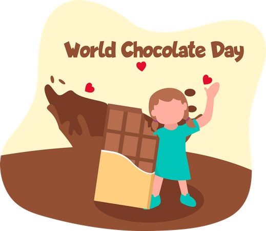 Girl with chocolate  Illustration