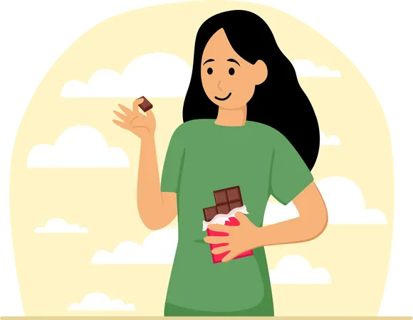 Girl with chocolate  Illustration