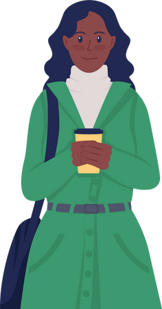 Girl with coffee cup Illustration