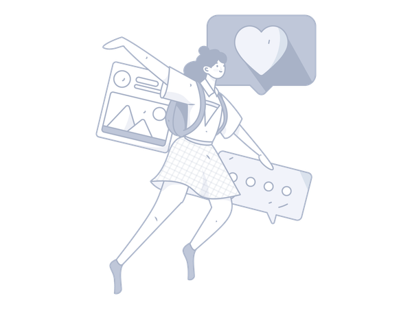 Girl with comment  Illustration
