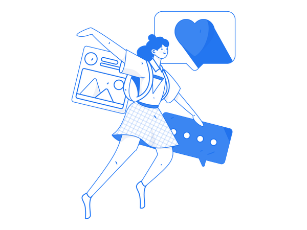 Girl with comment  Illustration