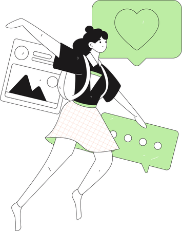 Girl with comment  Illustration