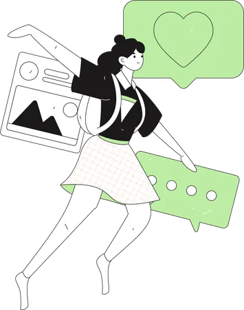 Girl with comment  Illustration