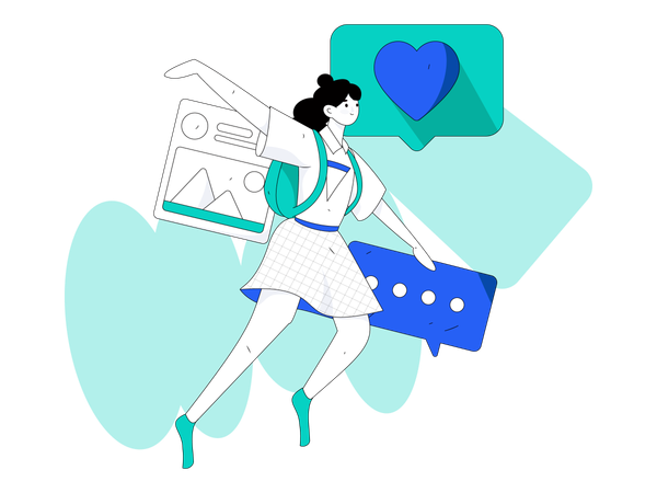 Girl with comment  Illustration