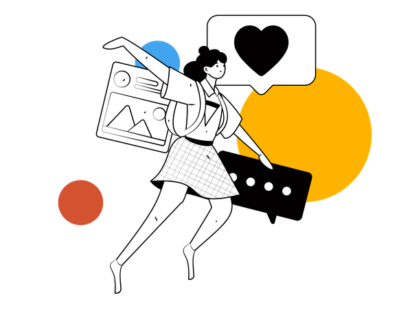 Girl with comment  Illustration