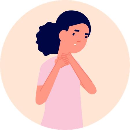 Girl with cough Illustration