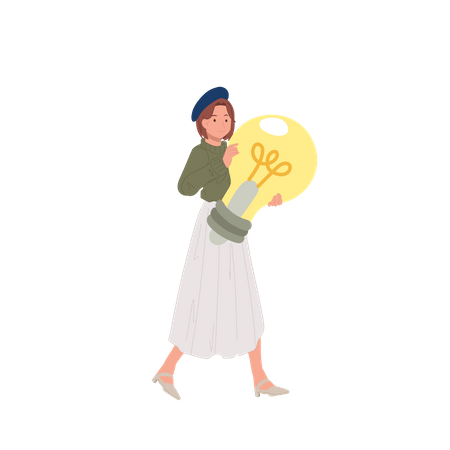 Girl with creative idea  Illustration