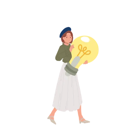 Girl with creative idea  Illustration