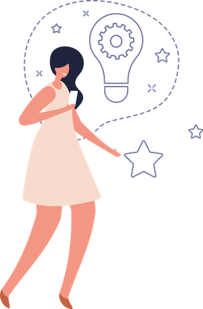 Girl with creative idea  Illustration