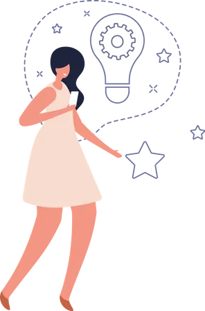 Girl with creative idea  Illustration